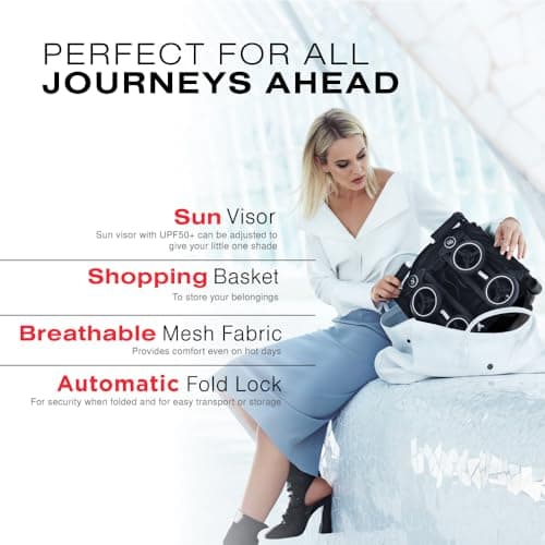 gb Pockit Air All Terrain Ultra Compact Lightweight Travel Stroller with Breathable Fabric in Night Blue, 28x17.5x39.8 Inch (Pack of 1) — view 4