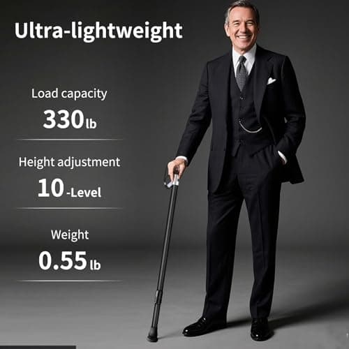 Carbon fiber walking stick with wenge wood handle, One Foot — view 5