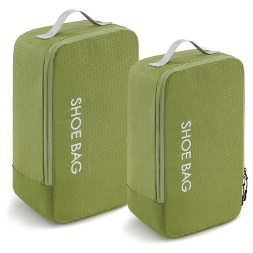 Asnews 2 Pack Shoe Bags for Travel, Zippered Shoe Storage Organizer