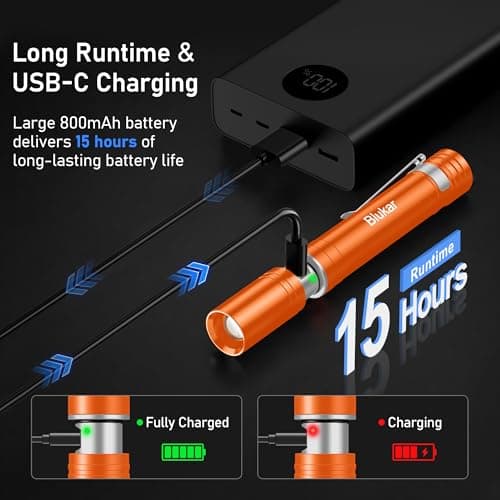 Blukar Mini Pen Torch Rechargeable-Super Bright Penlight with Pocket Clip — view 6