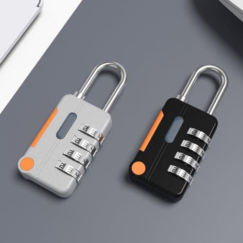 Opatiny for Compact Zinc Alloy 4 Digit Code Lock, Resettable Anti-Theft Padlock for Backpack Suitcase Locker Drawer, Weather Resistant(coffee brown) — view 3