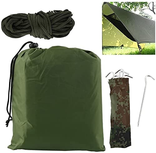 3m X 3m Hammock Rain Fly Tent Tarp, Waterproof Camping Tarpaulin Shelter, Windproof Snowproof Portable Lightweight for Travel Beach — view 3