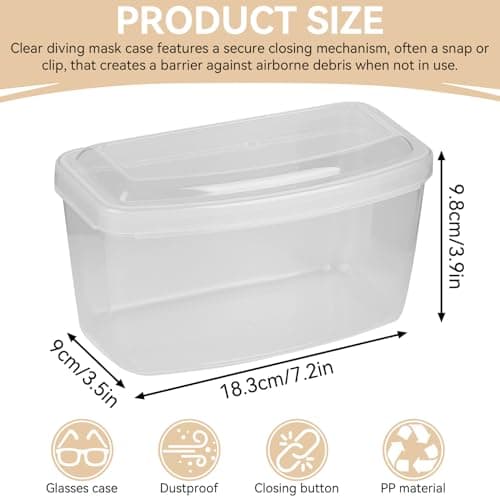 2PCS Diving Mask Case, Plastic Swimming Glasses Box Portable Dive Goggles Case Mask Box for Diving Snorkeling Equipment — view 4