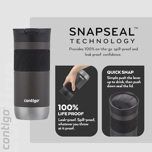 Contigo Byron Snapseal Travel Mug, Leakproof Thermal-Mug, 7h hot, 470 ml — view 2