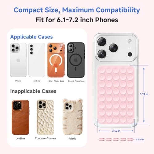 2 Pcs Double Sided Silicone Suction Cups Phone Mount, Sticky Phone Grip — view 6