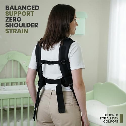 Nouize Lightweight Baby Carrier, Newborn to Toddler – Breathable Mesh-Backed Support, Cooling for Summer – Front, Hip & Back Carry, Adjustable 3.5–20kg – Black — view 6