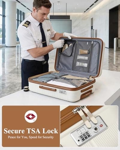 British Traveller Medium Suitcase, Lightweight Hard Shell Luggage — view 6