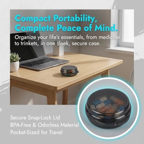 Rovelin 3 Pack Small Pill Box, Mini Pill Case Travel Pill Organizer — view 6