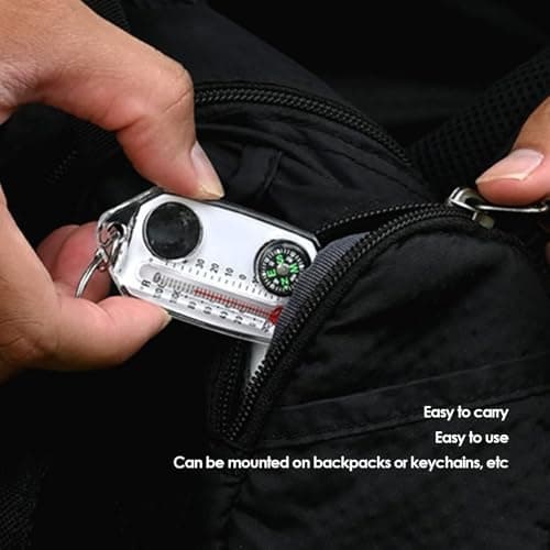 Aramox Compass Thermometer Keyring Set, 10 Pack White ABS — view 3