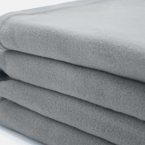 Dreamscene Bulk Blankets for Wedding 10 x Fleece Blanket, Soft Cosy Warm Throws for Sofas Bed Couch Settee Throws Joblot Travel Garden Blanket Single Bed Throw, Silver Grey - 120 x 150cm — view 5