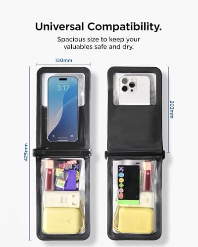 Spigen Dual Pocket 6.9" Waterproof Phone Case Pouch Bag Black — view 5