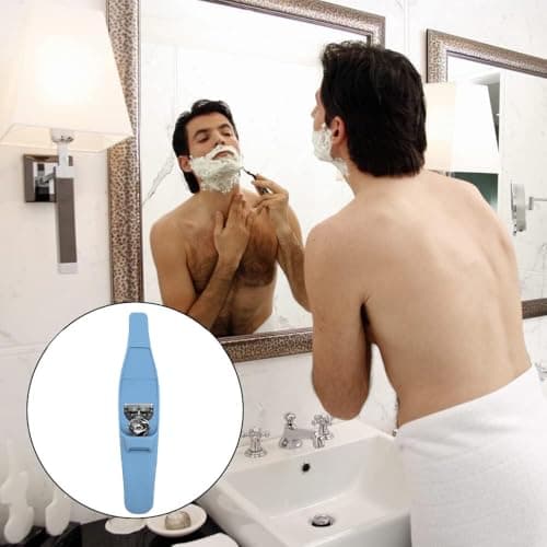 Silicone Safety Razor Travel Case,2-Pack Waterproof Protective Cover & Storage Box Safety Manual Razor Travel Case Storage for Manual - Blue & Black (257x53mm) — view 5