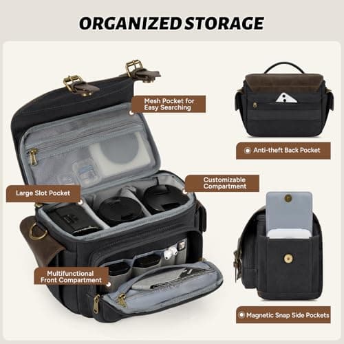 RAINSMORE Camera Bag, Small Camera Case for DSLR/SLR/Mirrorless — view 4