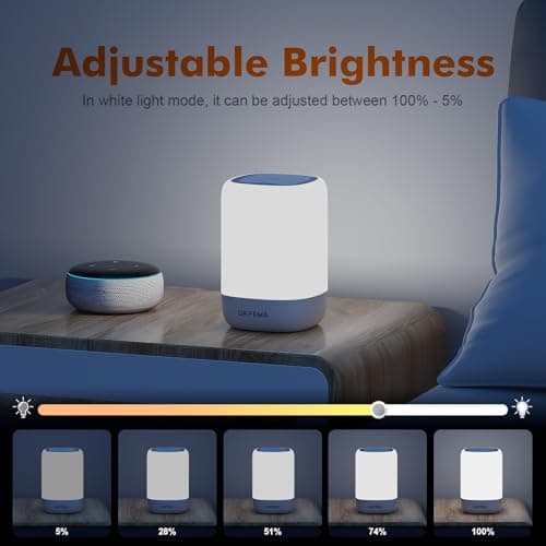 GRIFEMA LED Touch Bedside Lamp RGB Colour Changing — view 5