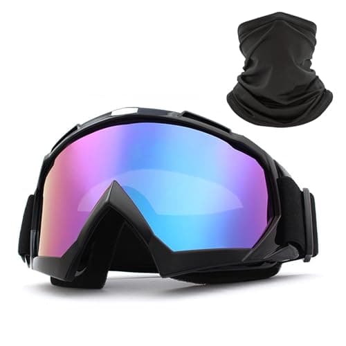 XITUADDA Dirt Bike Goggles with Neck Gaiter for Men Women Youth, Motorcycle Riding Motocross ATV Ski Goggles