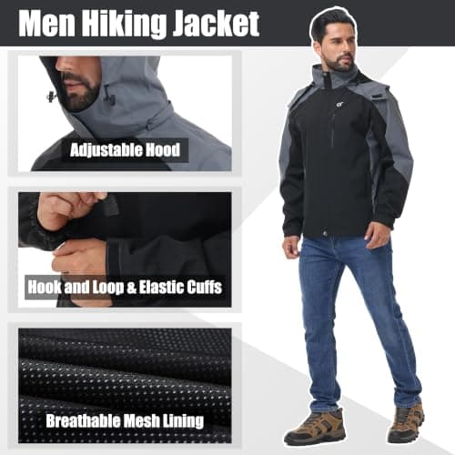 yuyangdpb Mens Waterproof Jacket Lightweight Hooded Raincoat — view 6