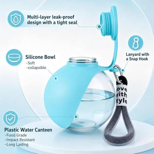 2‑in‑1 Portable Dog Water Bottle, 285ml Leak‑Proof Pet Drink Dispenser — view 3