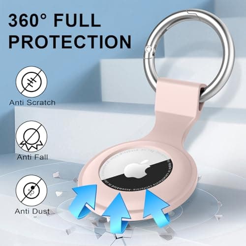 8 Pack Airtag Holder Case for AirTag 2nd & 1st Generation, Silicone Protective Case Cover with Keychain for Air Tag Holder GPS Tracker Item for Kids' Backpacks, Dog Collars, Luggage — view 3