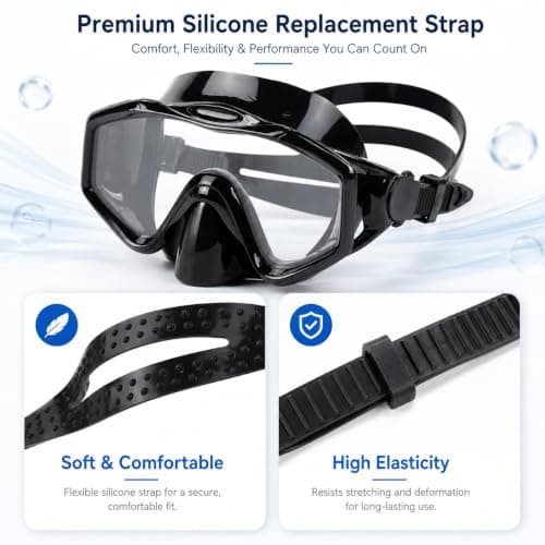 2 Pcs Silicone Dive Mask Strap - Universal Swimming Goggles Head Band Parts and Accessories for Diving, Swim, Snorkel Outdoor Sports — view 2