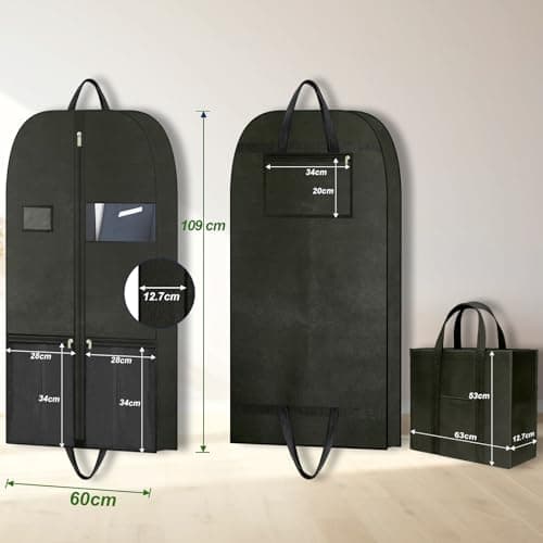 Heavy Duty Business Suit Covers for Men, 60x109cm Suit Bags for Men Travel — view 4