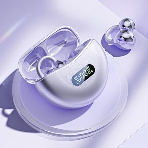Cryfokt AI Language Translation Earbuds Translator Device Lightweight Portable Earbuds for Travel Business Learning, Supports 144 Languages (Purple) — view 3
