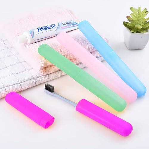 Eastrise Toothbrush Travel Case, Plastic Storage Cover Holder, 4-Pack, Multi-Colour (Pink, Blue, Green and Purple) (4 Pcs/4 Colour) — view 3