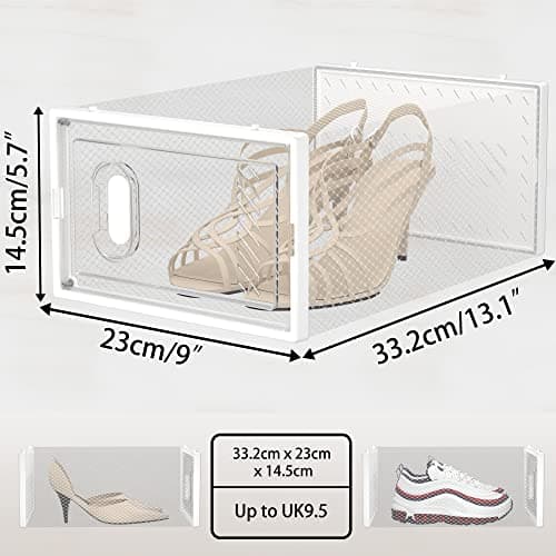 SIMPDIY Shoe Storage Box, 12 pcs Stackable Clear Shoe Boxes for UK 9.5 — view 6