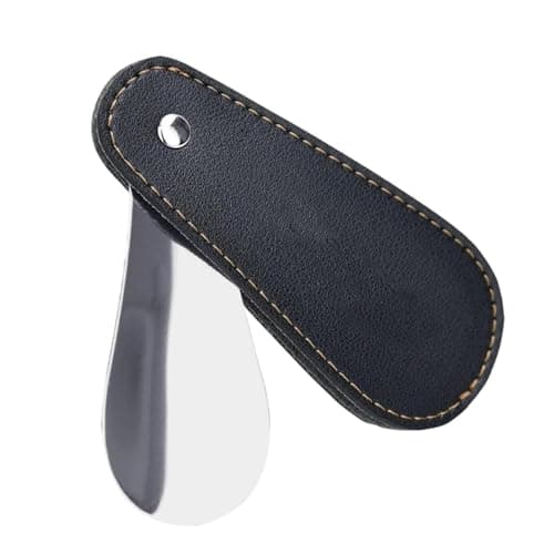 Small Shoe Horn, Shoehorn | Pocket Shoe Horn with PU Leather Cover - Shoe Helper Tool for Travel E, Boots Shoe Spoons for Men, Women and Children, The Design of the Shoe Horn Based on