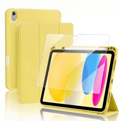 ProCase Smart Case+Screen Protector for iPad (A16) 11/10th Gen, Yellow