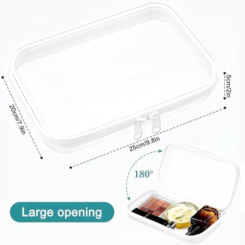 2 PCS Toy Storage Bags with Zipper Hard Shell Clear Zip Bags for Toys Travel Waterproof & Double Zipper Plastic Kids Storage Toy Bag for Board Games, Toiletries, Building Blocks, Puzzles - 25x20x5cm — view 2