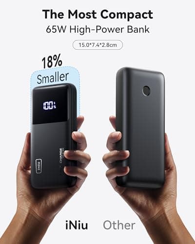 INIU Laptop Power Bank, Compact 20000mAh 65W Fast Charging Battery Pack — view 3