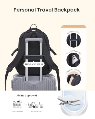 LOVEVOOK Laptop Backpack for Women Teens, 15.6 Inch Laptop School Bags — view 4