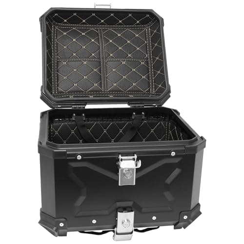 BIKE IT Aluminium Motorcycle Top Box Luggage Top Case with Security Lock Universal Fitting Plate (36L) — view 2