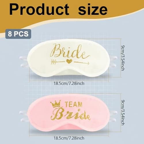 Gaomumu 8PCS Bachelorette Party Favors Soft Sleep Eye Masks, Silk Adjustable Eye Cover, Sleeping Relaxing Blinder,Suitable for Wedding Parties, Engagement Parties, Bachelorette Party — view 2