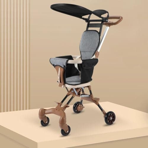 Portable Travel Stroller - Lightweight, Foldable Design with Bi-Directional Seat | Compact Aluminium Stroller for Airplane Storage and Outdoor Adventures — view 6