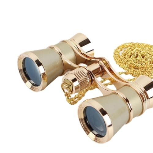 Vintage Alloy Theater Binoculars with Neck Chain for Opera,Gold — view 2