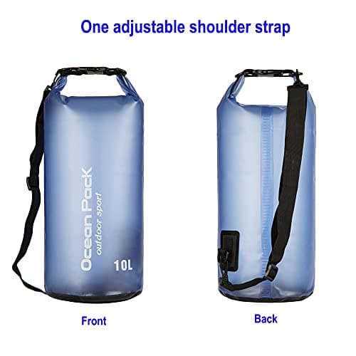Baikeen Clear Waterproof Dry Bag,Roll Top 10L/20L Floating Waterproof Dry Bags Backpack for Kayaking Swimming Boating Camping — view 5