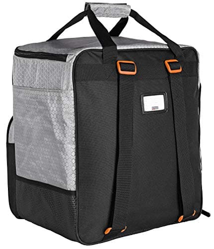 BRUBAKER Combo Set CarverTec Pro - Ski Bag and Ski Boot Bag for 1 Pair of Skis + Poles + Boots + Helmet - Silver Orange - 66 7/8 Inches / 170 Cm — view 6