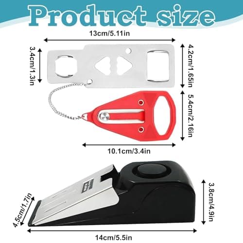 2pcs- Enhanced Security Door Stop Alarm & Portable Lock Kit for Travel, Home, and Dorm Safety — view 2