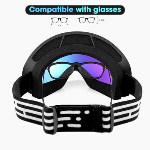 EasYoung Ski Goggles for Men Women Youth, Skiing Snowboard Goggles with Over Glasses, Anti-fog, UV Protection, Helmet Compatible — view 2