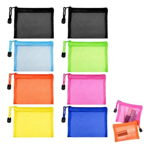 8PCS Small Zip Bags, Travel Pouch Set for Makeup & Toiletries Organizer