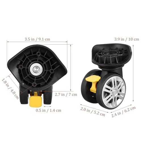 HOMSFOU 4pcs Universal Suitcase Wheels Replacement Kit Universal Suitcase Wheels Replacement Kit 4pcs for Luggage Repair Luggage Repair — view 2