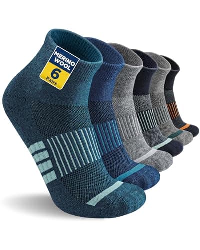 Niofind Merino Wool Hiking Socks, Walking Socks for Men and Women, 6 Pairs