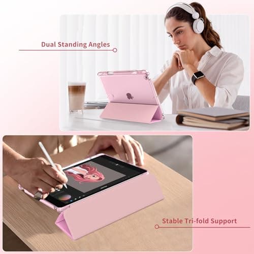 MoKo for iPad 9th/8th/7th Generation Case 10.2-Inch with Pencil Holder,Pink — view 4