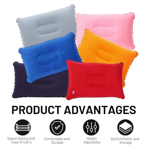 Leogony 6 Pcs Inflatable Pillow for Travel, Portable Blow up Pillows for Camping Picnic Beach Sunbathin — view 4