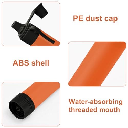 5 Pack Personal Filter Straws for Hiking, Camping, Travel, Water Straws for Water Purification Emergency Water Straw (Yellow) — view 5