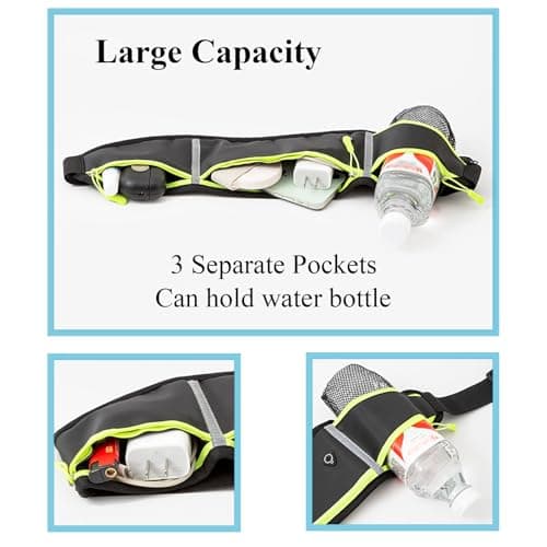 ZYHUI Running Belt Reflective Waist Bags Large Capacity Belt Bag with Zipper Jogger Pouch Hold Phone Bottle (Blue) — view 3