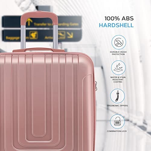 Flight Knight Premium Hard Shell Lightweight Cabin Suitcase - 8 Spinner Wheels - Built-in TSA Lock & USB Port - Luggage Approved for Airlines Including easyJet Large Cabin - 56x45x25cm — view 4