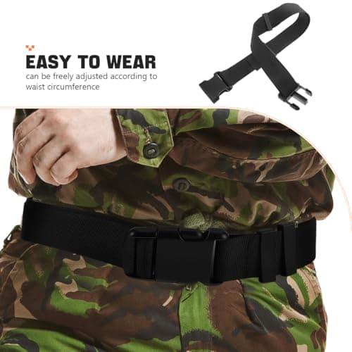 Healeved Mens Elastic Stretch Work Belt Unisex Adventure Web Sports Belt Nylon Travel with Quick Release Buckle Comfortable Elastic Waist Strap for Hiking Camping and Daily 49.21 Inch (Black) — view 2