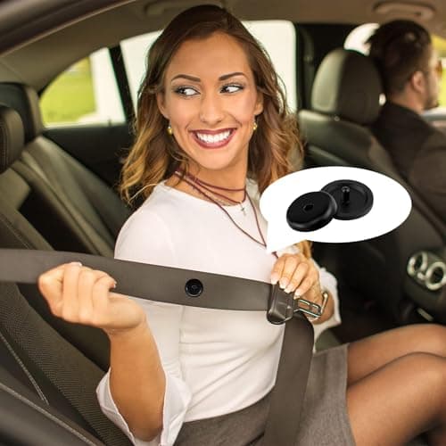 Siqian 4 Sets Seat Belt Stop Buttons, Anti- slip Seat-Belt Stopper Clips Snap-On System, No Welding Required Seat Belt Stop Button Buttons Prevent Seat belt Buckle from Sliding Down The Belt — view 5